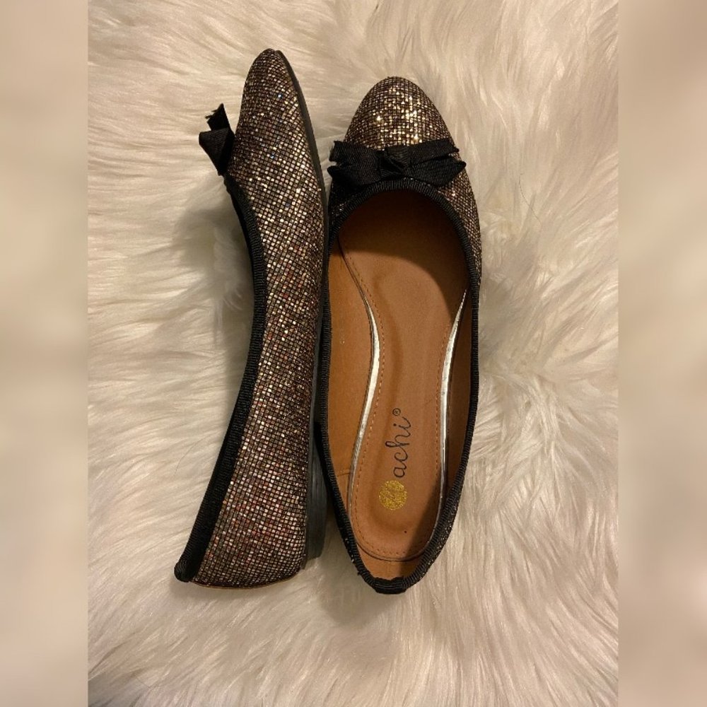 NWOB Gold Sparkle Flats